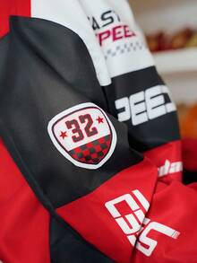 SAYEHFBABY Women's Fall Streetwear Blokecore Color-Blocked Letter Pattern Print Baseball Jackets For Back To School - Black - View 5