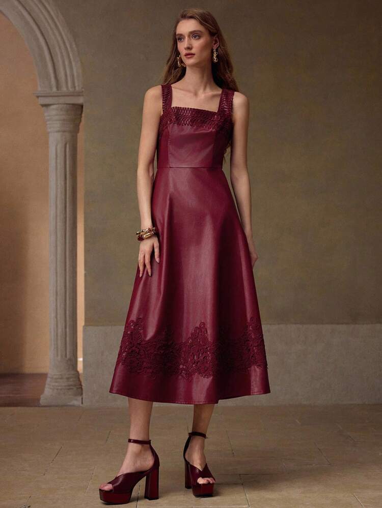 PU LEATHER ZIPPER DRESS