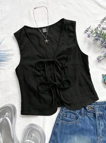 Soleia 女士优雅波西米亚热带风情无袖蝴蝶结上衣，适合休闲海滩、婚礼宾客、毕业典礼、早午餐、圣帕特里克节、春假、复活节、音乐节、春夏等场合。