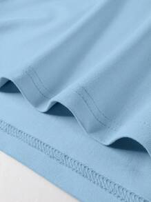 Claim Dot Men's Casual Cartoon Slogan Print T-Shirt, Summer Funny Cat Shirts - Blue - View 3