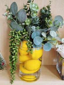 8PCS Yellow Artificial Lemon Fake Fruit Lemon Simulated Lemon Suitable For Home Kitchen Wedding Party Photography Prop Decoration Gifts Birthday Graduation - Lemon Fruit - View 8