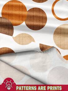 SHEIN LUNE Bộ 2 món: Chân váy họa tiết chấm bi cam mùa hè và áo thun nữ đi nghỉ mát, phong cách thường ngày. - Nhiều màu - Xem 3