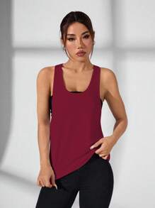 Velisys 3件套女士宽松无袖圆领蝴蝶结设计运动上衣，印有标语，适合日常休闲穿着、跑步、瑜伽、健身。 - 彩色 - 查看 2