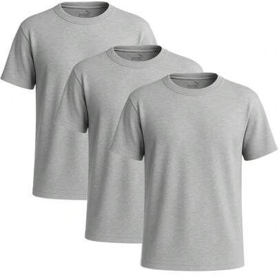 Puma Men's Blank 3-Pack T-Shirt - Grey
