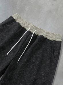 Manfinity EMRG 男士撞色抽绳腰口袋阔腿宽松休闲运动裤，宽松裤 - 彩色 - 查看 5
