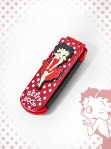 Betty Boop | ROMWE 客製化角色圖案梳子，便攜式氣墊髮刷，2合1折疊梳子與鏡子，返校配件 - 彩色 - 查看 6