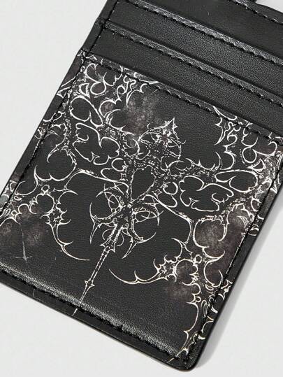 Goth Black Fashionable Portable Card Holder Wallet