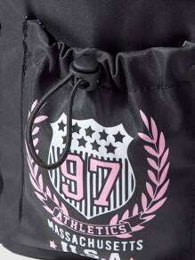 ROMWE Avant 28 Numeric Print Large Capacity Backpack, Suitable For Back To School Season - Multicolor - View 4