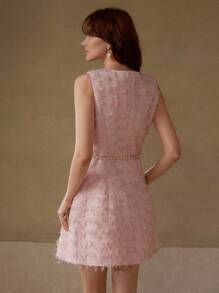 MOTF PREMIUM 粗花呢纽扣连衣裙