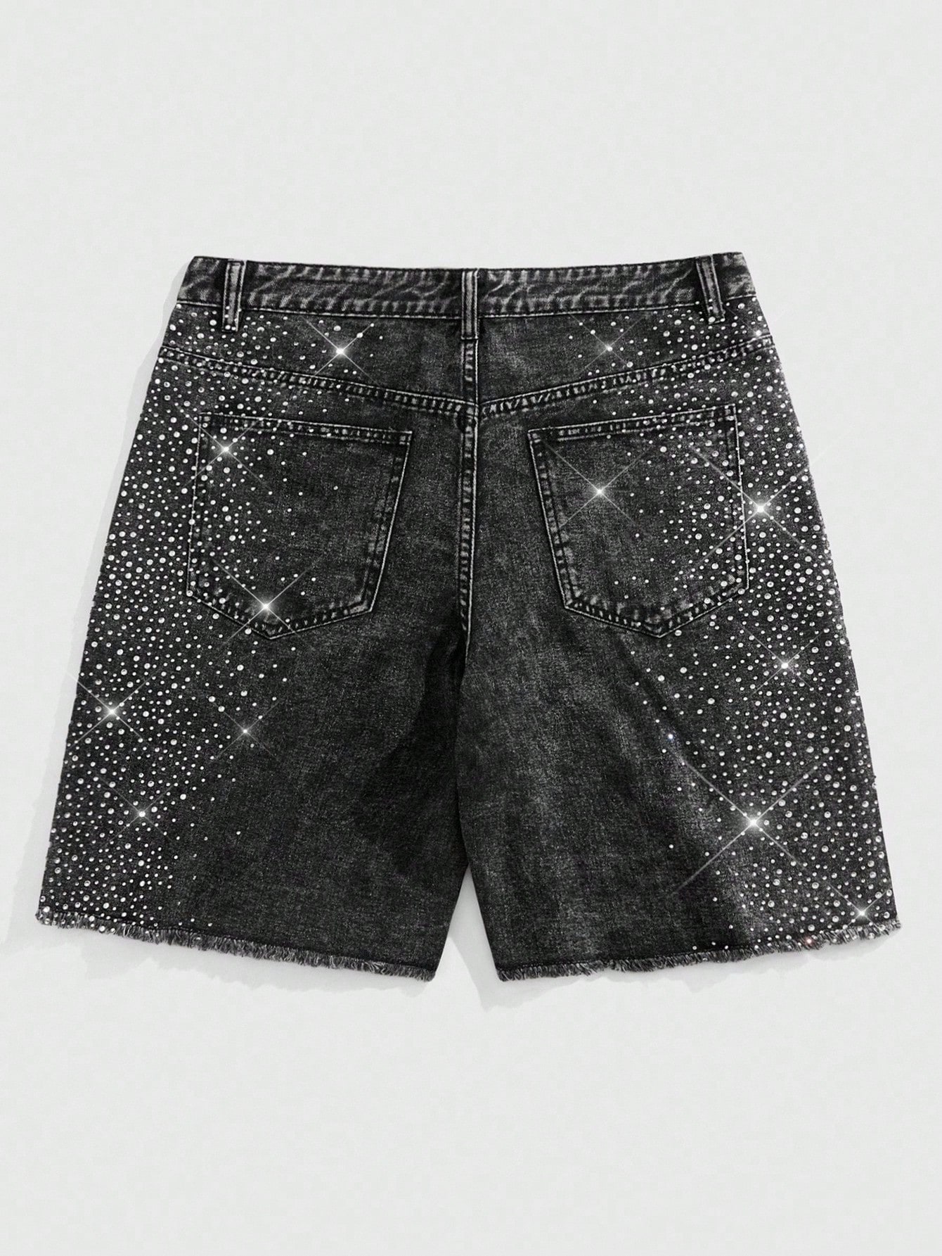 Our Street Life Men's Fashion Wash Water Rhinestone Decor Denim