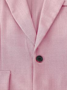 SHEIN Set de 2 piezas para adolescentes varones: Chaqueta estilo blazer a medida + Pantalón de vestir, conjunto formal, elegante, lujoso, apropiado para ocasiones de primavera y verano como fiesta de cumpleaños, gala, presentación, anfitrión, temporada de bodas (San Valentín, cumpleaños, boda, graduación, invitado de boda, pajecito, anillo de boda)