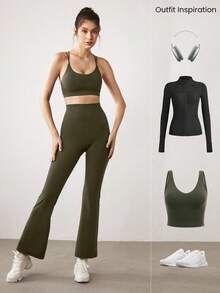 GLOWMODE 31" FeatherFit™ High-Rise Flared Leggings Pants Low Impact Yoga Daily Fall Winter