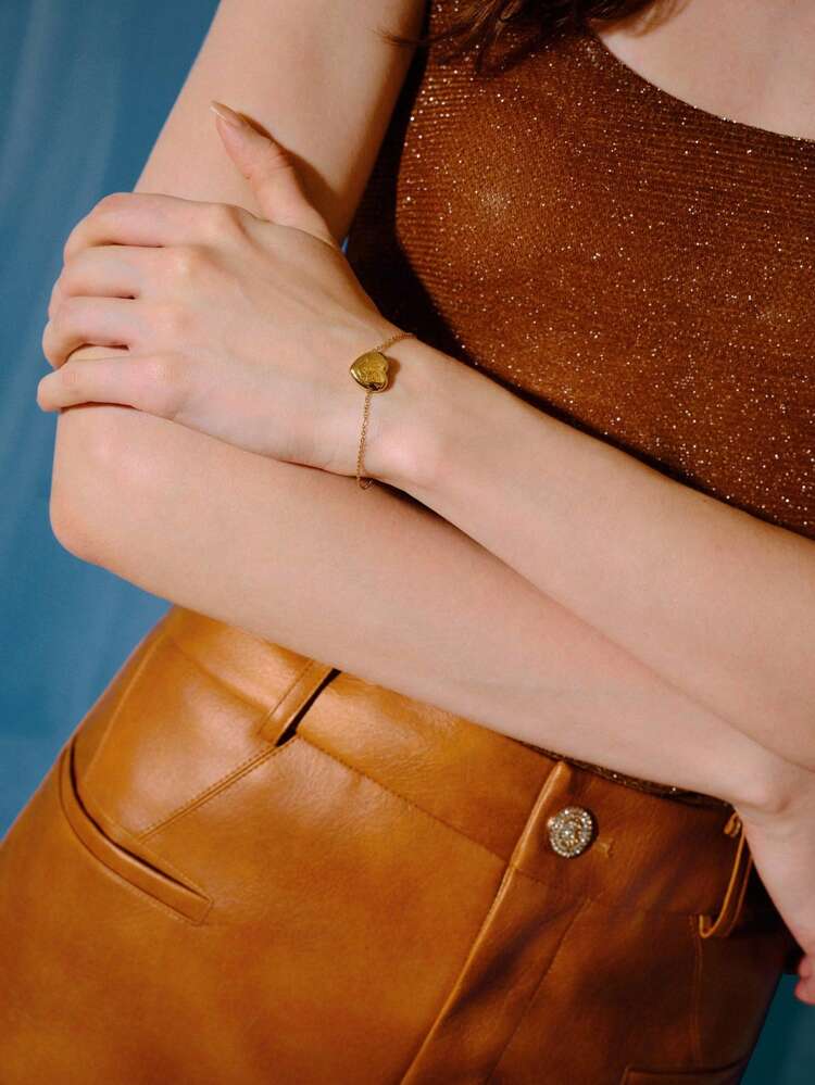 S.W.Smiley x MOTF 18K GOLD PLATED WINKING HEART SMILING FACE BRACELET