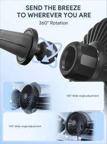 JMMO Mini Fan,Car Fan With 3 LED Lights,Car Strong Wind Portable Fan,3 Speeds Car Cooling Fan With Clip Christmas Gifts,Must-Haves For Autumn And Winter Holiday Camping Holiday Essentials Vacation Accessories,Camping Supplies - Red - View 3