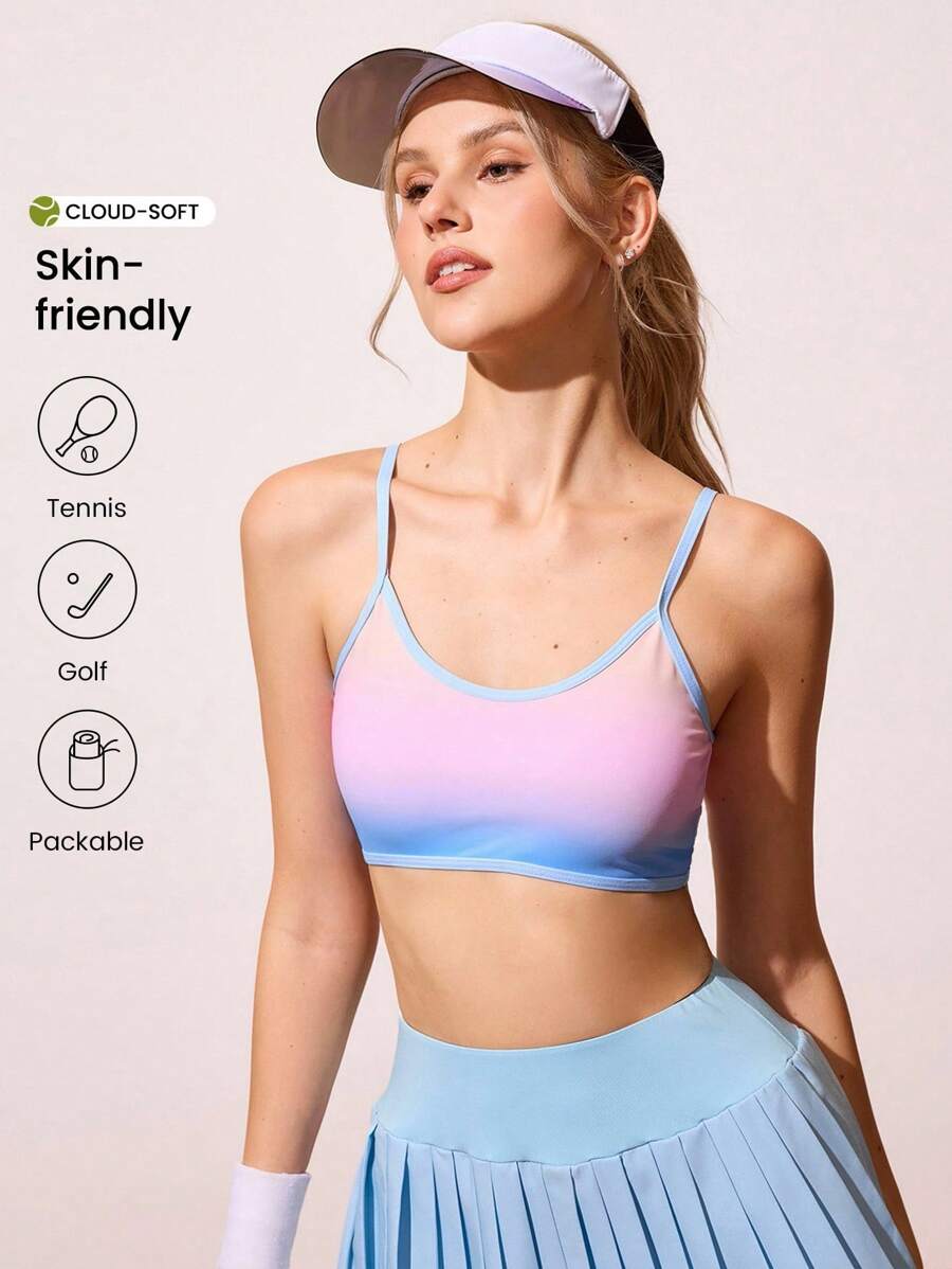 Gameset SHEIN Sport 渐变性感女士网球训练运动文胸 - 彩色 - 查看 1