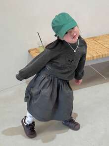 DAZY 休闲宽松日常百搭时尚长袖女婴卫衣秋冬 - 灰色 - 查看 7