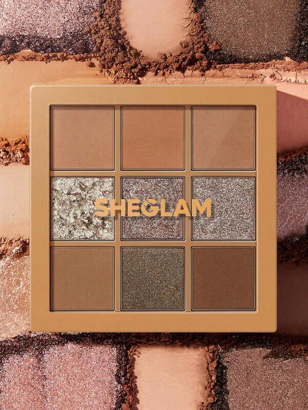 SHEGLAM Paleta De Sombras De Ojos Nine To Fine: Silent Disco, Paleta De Sombras De Ojos Con Brillo Mate De 9 Colores, Sombras De Ojos Doradas Con Brillo Intenso, Sombras De Ojos Ultra Pigmentadas, Suaves Y Combinables, Sombras De Ojos Marrones Para Invierno, Navidad Y Brillos Marca Belleza Maquillaje CosméTico Para Mujeres NiñAs Perfecto Para OtoñO Invierno Ideal Para Y2K Elegante Moda Adecuado Para CumpleañOs Navidad Presente Fiesta Listo Mejor Color