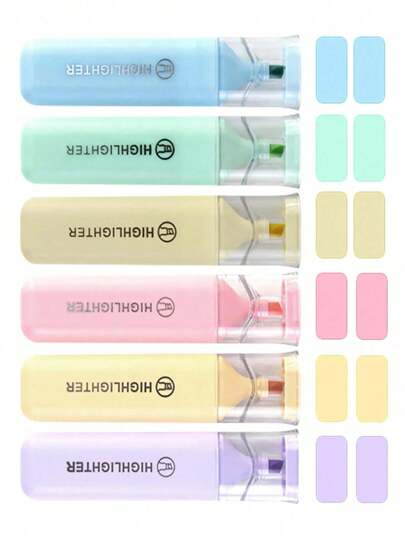 荧光荧光笔和马克笔，柔和的马卡龙色，适合绘画、标记、记笔记，适合返校使用