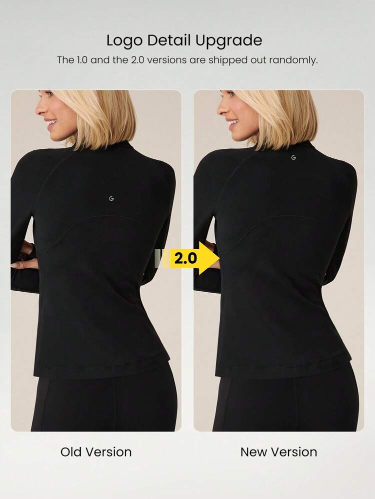 Chaqueta ajustada con forro polar FeatherFit™ - Slim-It, con ojales para el pulgar, para otoño e invierno, yoga y uso diario casual