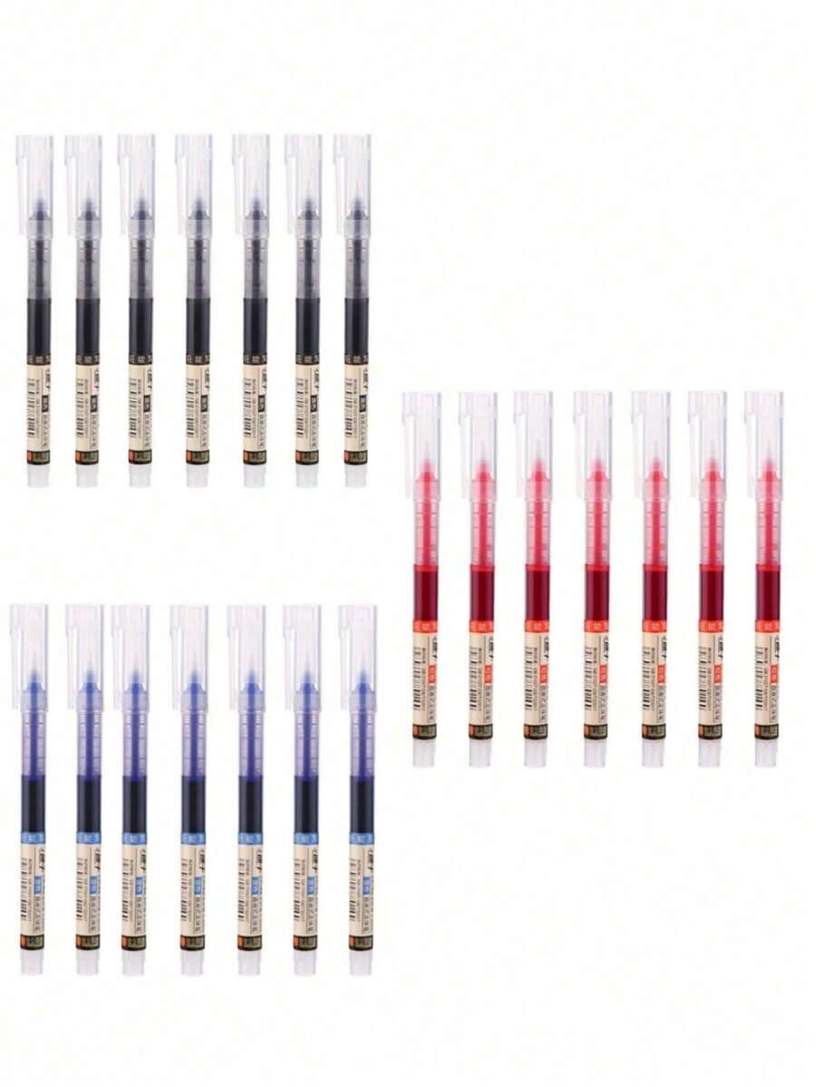 21/18/15/12/10/6/5/3件装黑色/蓝色/红色超细0.5毫米液体凝胶笔墨水补充套装，圆珠笔，办公学校考试用品，返校 - 均碼 - 查看 1