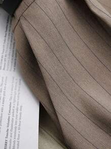 Franclia Women Casual Tank Top, Women Straight Leg Casual Striped Pants, Versatile - Khaki - View 5