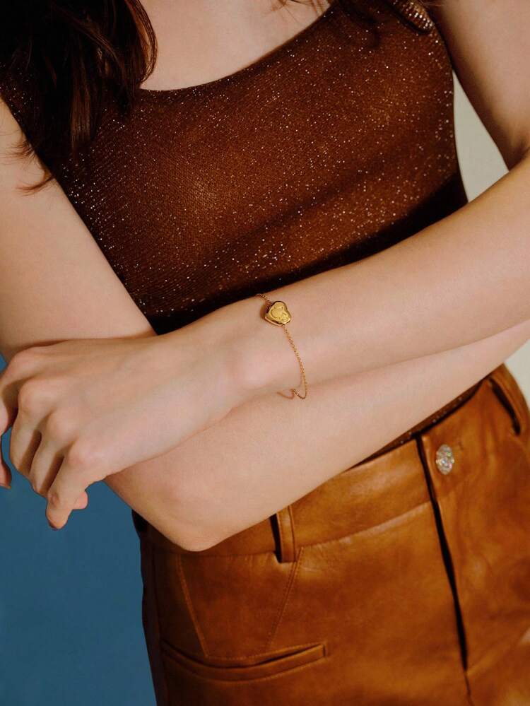 S.W.Smiley x MOTF 18K GOLD PLATED WINKING HEART SMILING FACE BRACELET