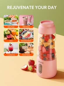 JMMO Espremedor Elétrico Portátil, Liquidificador Portátil Espremedor, Liquidificador Pessoal Tamanho Sucos e Shakes, Mini Liquidificador Recarregável por USB, Liquidificador Portátil Esportivo, Alta Velocidade e Longa Duração da Bateria para Viagem e Casa 300ml
