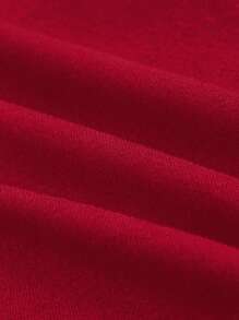 ROMWE Grunge Punk Asymmetric Hem Black Punk Functional Knit Top For Women - Burgundy - View 7