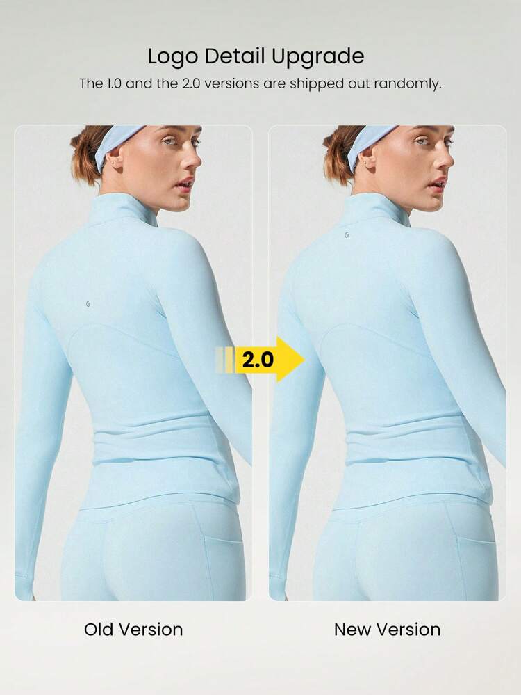 FeatherFit™ Slim-It Streamline Performance Secure Pockets Zip Up Long Sleeve Jacket Low Impact Yoga Pilates Daily Valentine's Day