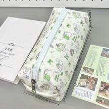 1 件青苹果猫铅笔盒，高美感学生桌面文具收纳袋返校，返校，学校用品 - 綠色 - 查看 5