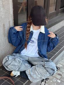 DAZY Teen Girl's Fashionable Thermal Lined Warm Jacket, Autumn/Winter - Blue - View 6