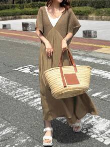 FRIFUL Women's Sleeveless A-Line Casual City Dress, Spring/Summer Earthy Clothes Women Summer Maxi Dress Linen Maxi Dress Summer Dresses For Women Maternity Clothes Brown Linen Dress Summer Dress Brown Summer Dress - Khaki - View 6