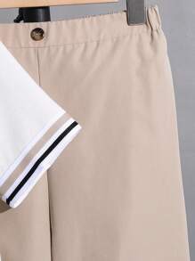 2-Pack Tween Boy White Summer Casual School Back-To-School Clothes,Round Neck T-Shirt With Small Pattern & Straight Pants Set For Kids Toddler Boys - White - View 7