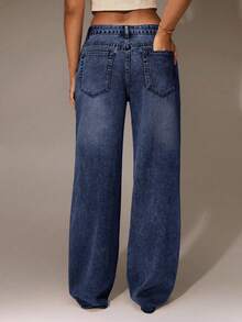 SHEIN Forever 21 秋季/冬季/返校季/乡村音乐会/女士音乐会/外出/生日/万圣节服装/休闲/千禧年/2000年代/90年代/性感/西部牛仔女装/波西米亚风/乡村风/夜店/办公室/鸡尾酒会/复古/紧身/锐舞节/趣味/优雅/老钱风/街头风/度假/乡村音乐会/工作/端庄/国庆新年派对外出时尚/基础款/毕业/万圣节/低腰宽松/阔腿牛仔裤