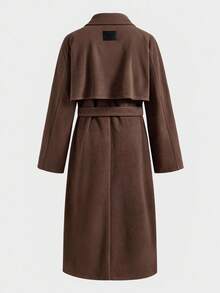 EASEVO Giacca a vento lunga e ampia doppiopetto, da uomo, taglie comode, autunno e inverno