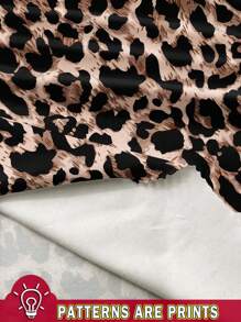 SHEIN Frenchy Casual Minimalist Summer Vacation V-Neck Leopard Print Bodycon Midi Dress, Plus Size Fall Clothes Chic Dress - Multicolor - View 3