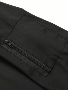 Manfinity Homme Plus Size Men's Long Sleeve Casual Solid Color Hooded Outdoor Windbreaker Zip Up Hoodie Tactical Jacket Waterproof Jacket Men Lightweight Jacket Versatility Waterproof, Men Waterproof Jacket, Men Zip Up Jacket, Tactical Jacket Men, Fall - Black - View 4