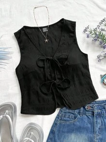 Soleia 女士优雅波西米亚热带风情无袖蝴蝶结上衣，适合休闲海滩、婚礼宾客、毕业典礼、早午餐、圣帕特里克节、春假、复活节、音乐节、春夏等场合。