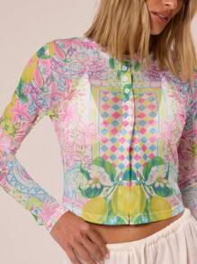 MUSERA Áo lưới xuyên thấu nhẹ, họa tiết phối hợp, ôm sát, dễ thương, thích hợp cho kỳ nghỉ, lễ hội, gợi cảm, thanh lịch, đi biển, Ibiza, tiệc tùng, mùa xuân hè. - Nhiều màu - Xem 2