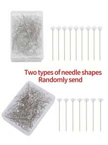 100pcs Crystal Rhinestone Head Pins With Plastic Box, Used For Wedding Sewing Diy Craft Decoration - Transparent 100pcs/box - View 7