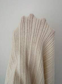 Elenzga Váy yếm dệt kim cài nút phía trước thanh lịch dành cho nữ - Màu be - Xem 7