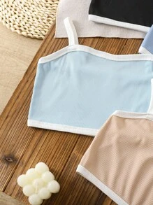 4pcs/Set Tween Girl Ribbed Knitted Camisole - Multicolor - View 5