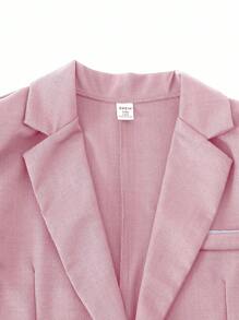 SHEIN Set de 2 piezas para adolescentes varones: Chaqueta estilo blazer a medida + Pantalón de vestir, conjunto formal, elegante, lujoso, apropiado para ocasiones de primavera y verano como fiesta de cumpleaños, gala, presentación, anfitrión, temporada de bodas (San Valentín, cumpleaños, boda, graduación, invitado de boda, pajecito, anillo de boda)