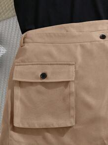 SHEIN Tween Girl 别致街头风格针织圆领无袖背心和直腿短裤休闲套装，春夏