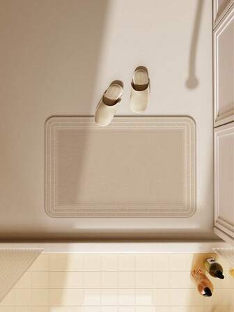 SHEIN 1 st enkeltryckt badrumsmatta med halkskydd, absorberande kiselgurmatta, halkskyddande botten, lämplig för badrum, sovrum, kök, matsal och andra entrémattor, vacker heminredning, höstvinterdekor, jul