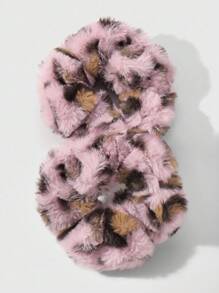 ROMWE Kawaii 2 件 Y2K 复古别致豹纹蓬松发圈套装，时尚配饰，适合女性、女孩、日常穿着、节日礼物 - 粉色 - 查看 6