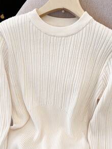 Franclia Women's Autumn/Winter New French Romantic Casual Versatile Simple Elegant Knit Pullover Fall Cloth For Women - Apricot - View 8