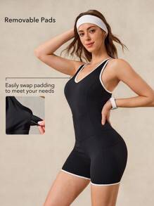 OutZeal Mono deportivo para mujer con control de abdomen, tela suave y fresca, con tirantes cruzados, para ciclismo, entrenamiento y gimnasio