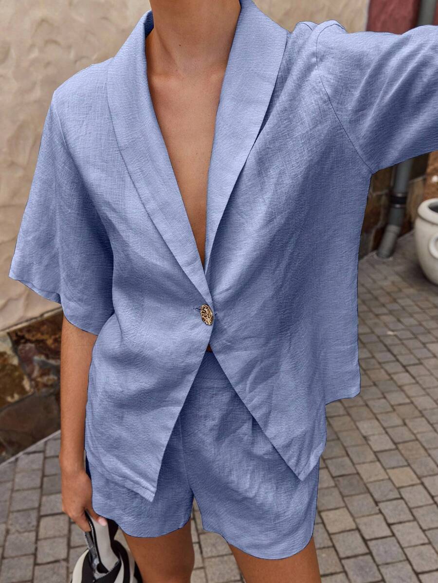 Selianne Women's Bohemian Casual 2 Pieces Set - Medium Wash - View 1