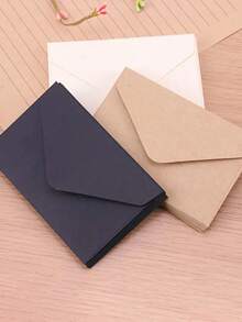 SHEIN 20 Stücke/50 Stücke/120 Stücke Kraftpapier Mini-Umschläge, vintage ästhetischer minimalistischer Stil für Liebesbriefe, Hochzeitseinladungen, Büropost, sortierte Farben für den Schulanfang - Verschiedenfarbig - Übersicht 4